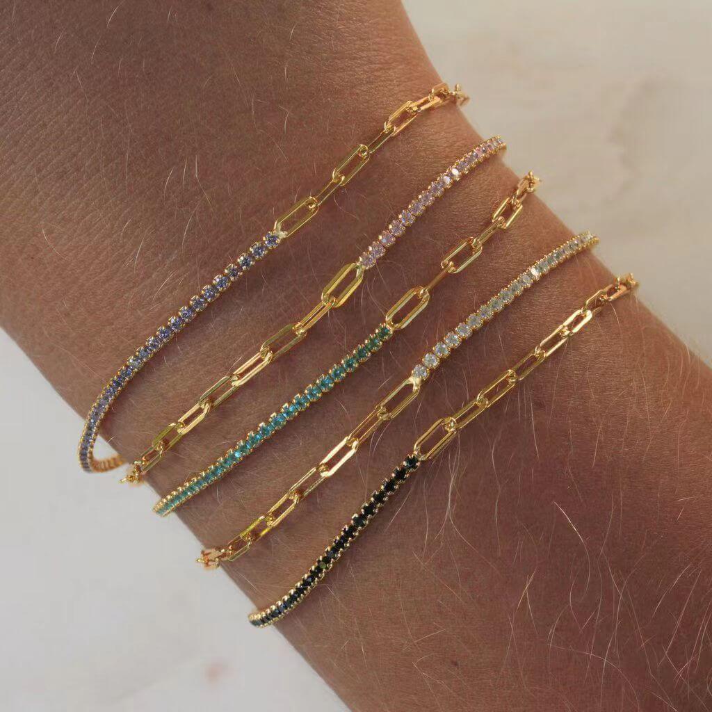 CELESTIAL GRID · STAINLESS STEEL ZIRCON BRACELET SERIES