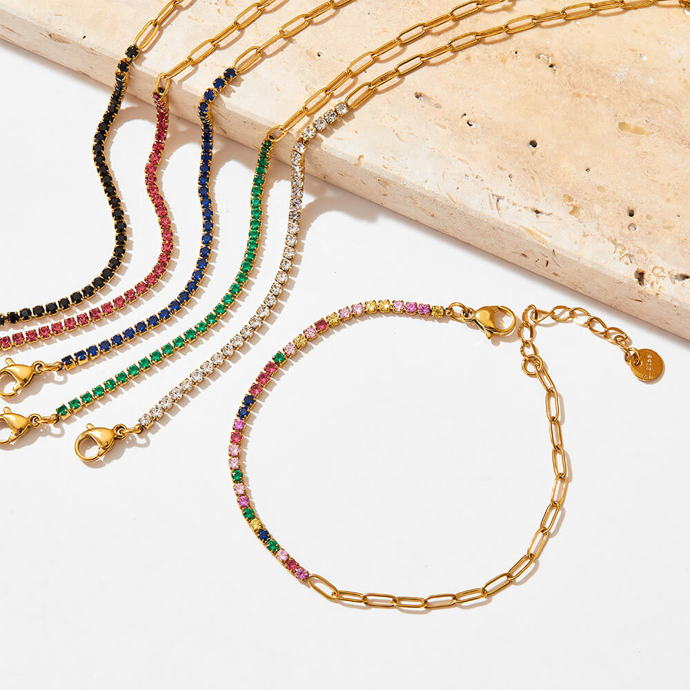 CELESTIAL GRID · STAINLESS STEEL ZIRCON BRACELET SERIES
