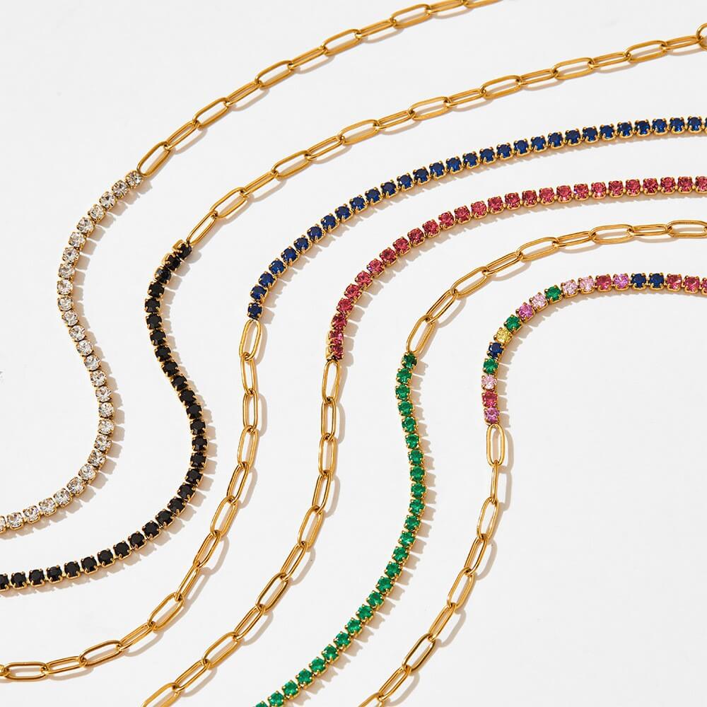 CELESTIAL GRID · STAINLESS STEEL ZIRCON BRACELET SERIES