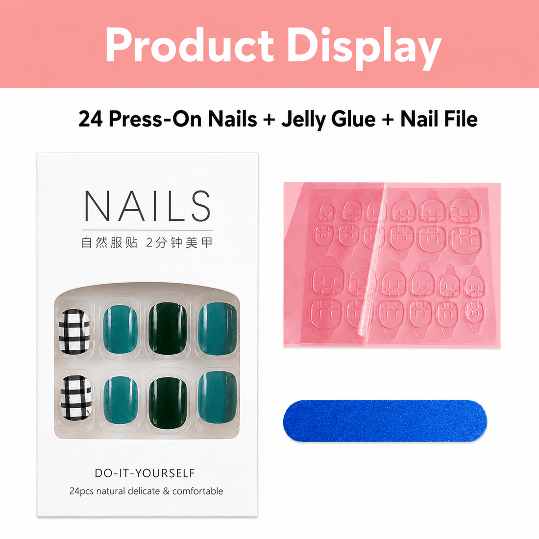 NailFilck Mocha Bloom Floral Press-On Nails – Glossy Brown Nude Flower Nail Set